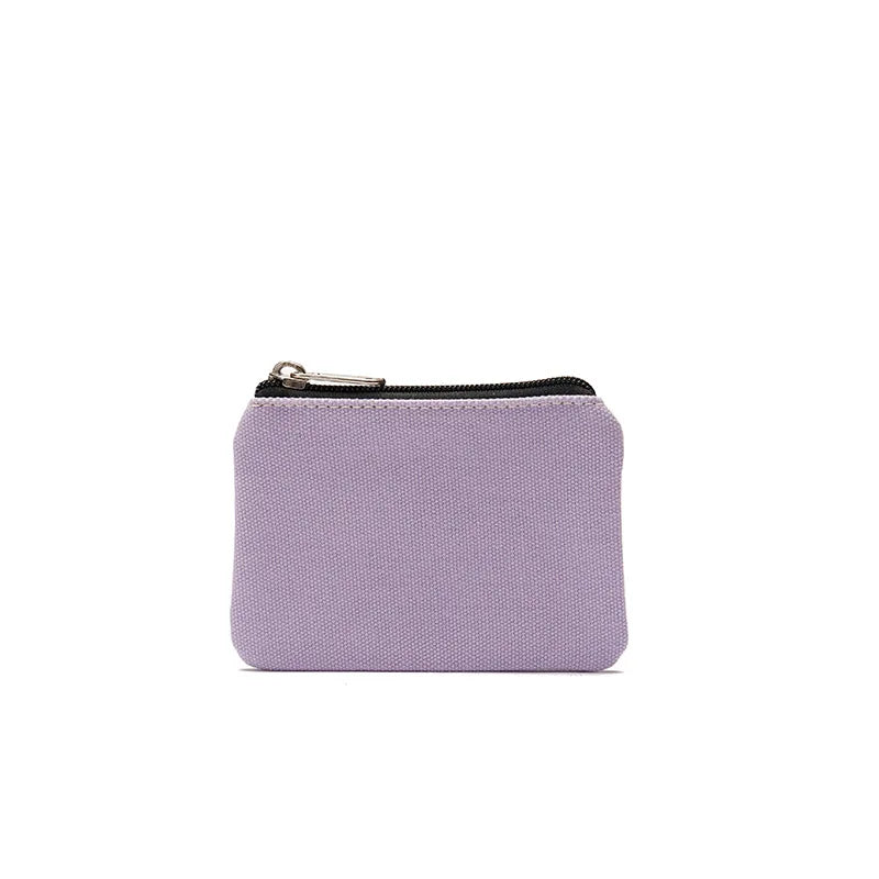 DIY Plain Canvas Cotton Bag Pure Zipper Coin Key Bag Money Pocket Women Men Hand-held Coin Purse Small Wallet Kid Oasis Select Light purple