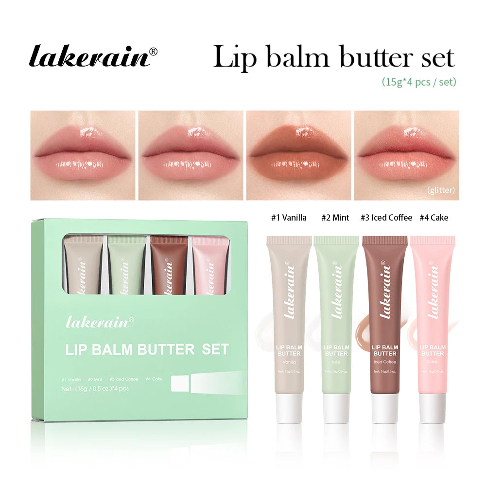 Butter Lip Balm Moisturizing Lip Gloss Oil Long Lasting Nourishes Smoothing Deep Hydration Daily Care Butter Lip Balm Makeup Oasis Select SET