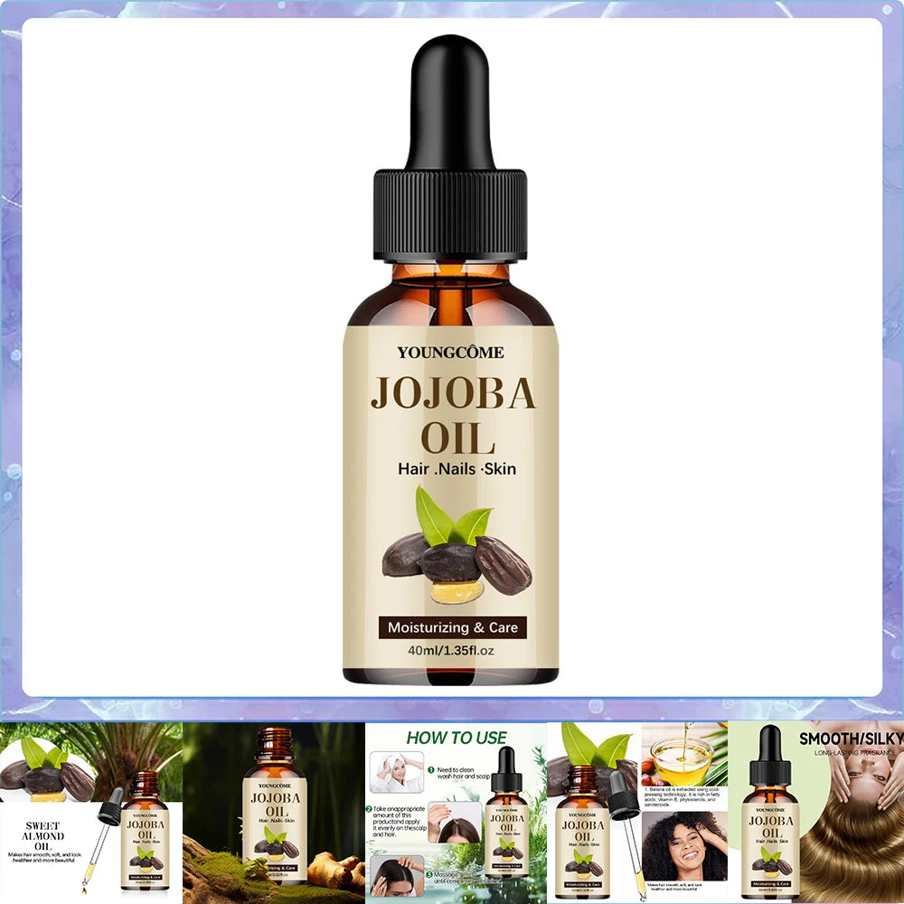 Organic Jojoba Oil, Pure Moisturizing Oil For Face, Hair, Skin Nails | Natural Cold Pressed Hexane Free Carrier Oil Hair Relaxer Oasis Select 40ml-1pcs