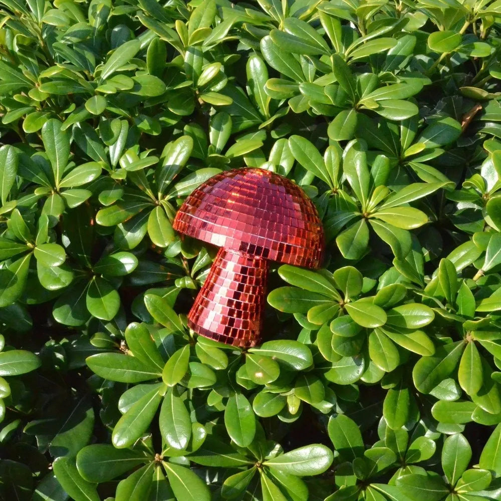 Mushroom Disco Ball Mirror Reflective Home Decoration Crafts Mushroom Ornaments Technology Bar Atmosphere Decoration Miniatures Oasis Select Red
