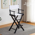 Beech director chair portable solid wood folding chair outdoor leisure chair makeup chair outdoor sketch chair bar chair fishing Oasis Select white cloth W
