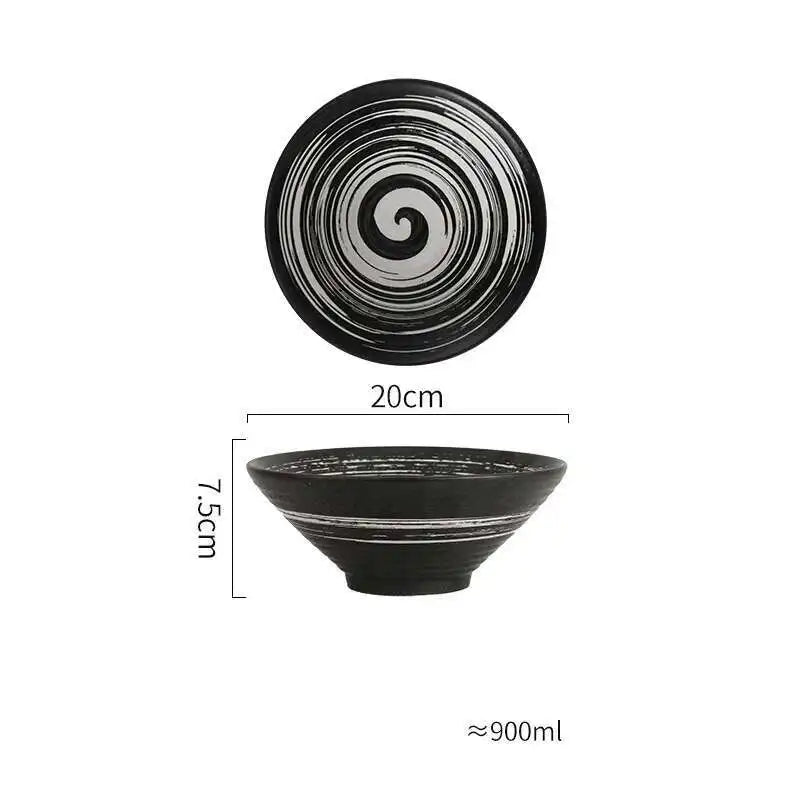 Japanese Ceramic Tableware Ramen Soup Noodle Bowls Commercial Bowl Home Restaurant Kitchen Dinnerware 7/8/9 Inch Oasis Select 8Inch Bowl D