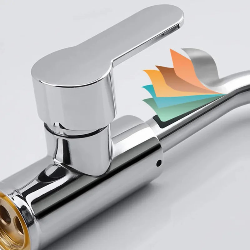 Cold Hot Mixer Tap Bathroom Chrome Plated Durable Faucet Polished Silver Swivel Basin Sink Tap Zinc Alloy Body Oasis Select