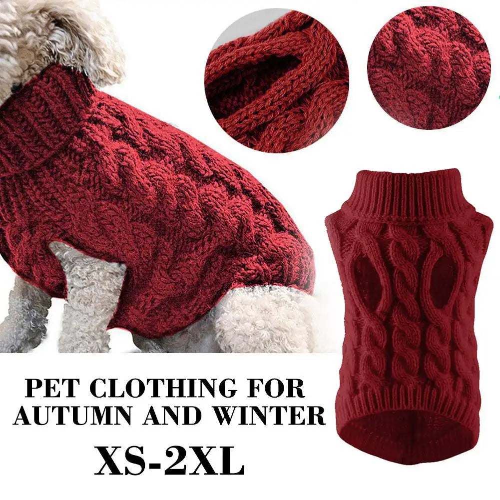 Turtleneck Knit Pet Sweater for Dogs & Cats | Winter Pullover