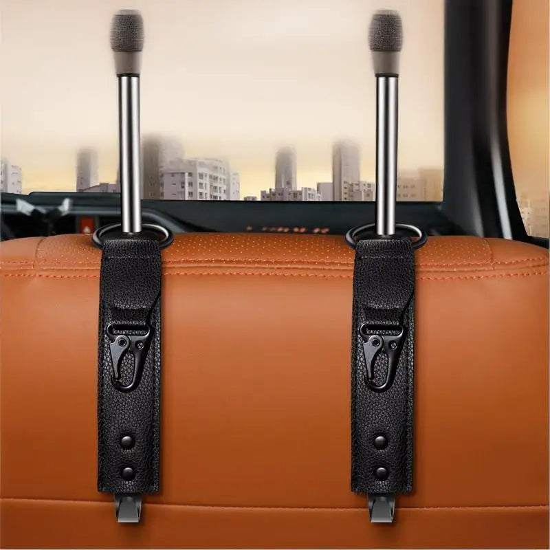 PU Leather Hooks For Car Storage Clips Front Seat Headrest Organizer Holder Auto Fastener Hangers Car Interior Accessories Oasis Select