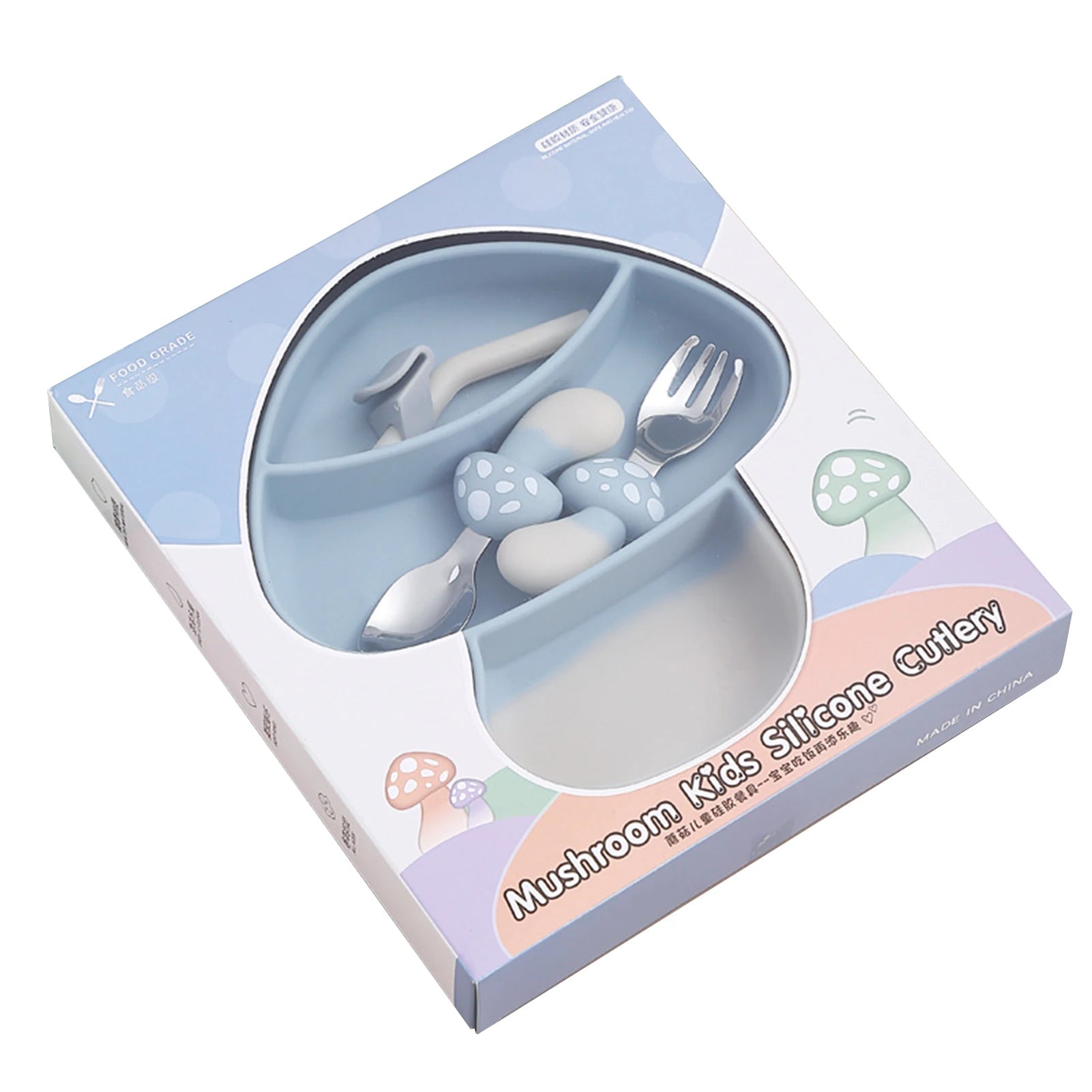 Cartoon Silicone Baby Feeding Set – 5-Piece BPA-Free Weaning Kit