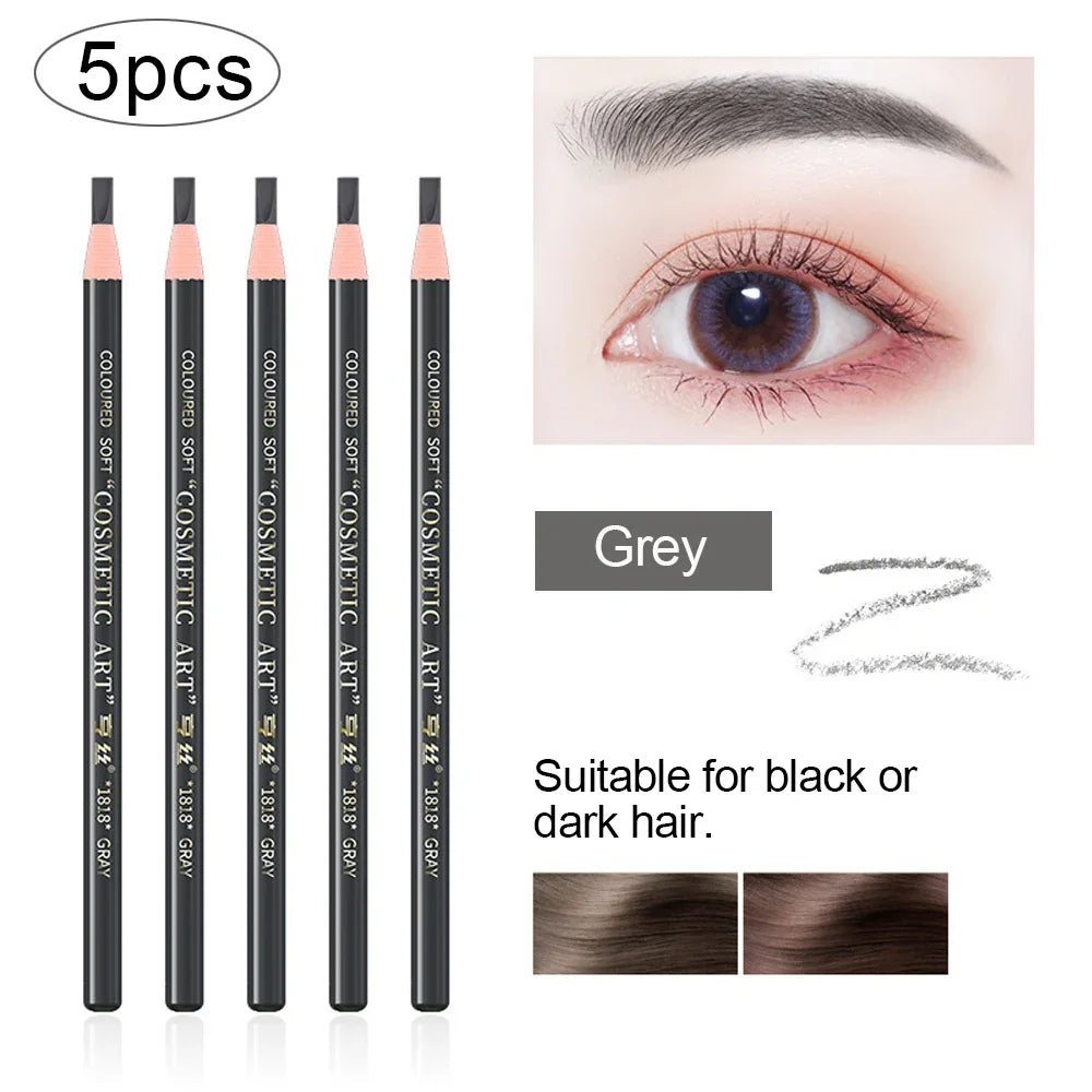 5-Piece Microblading Eyebrow Pencil Set – Waterproof Brow Pen