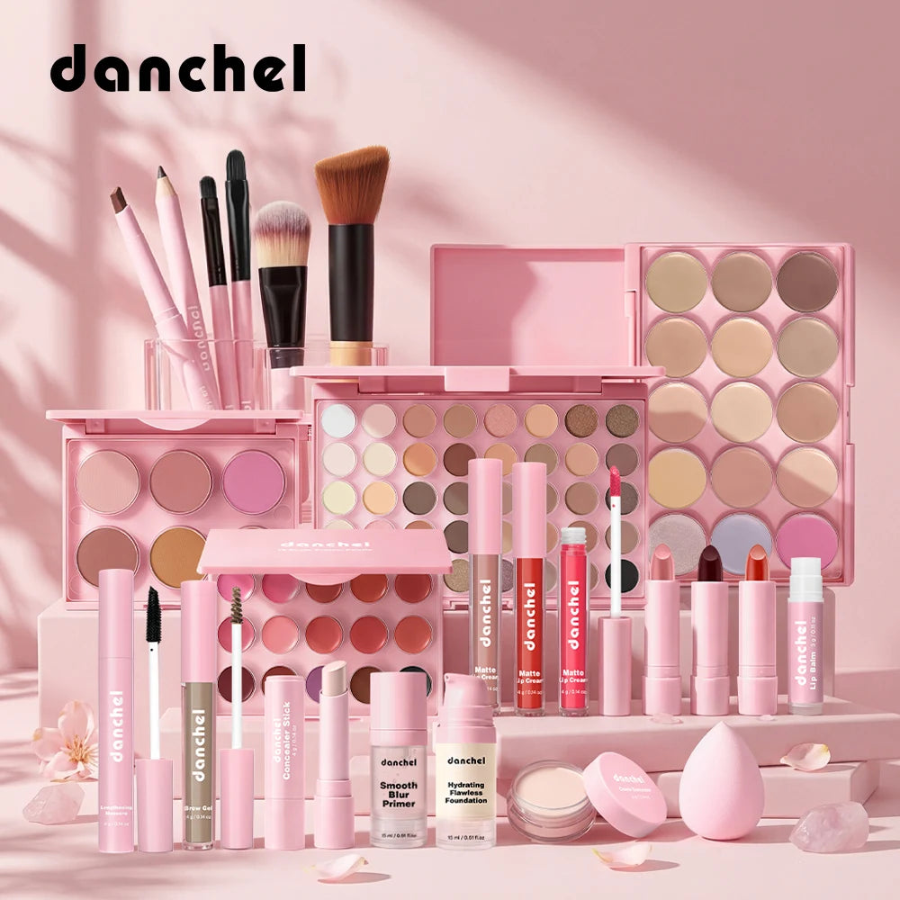 All In One Makeup Set for Full Face Base Concealer Contour Highlight Blush Palette Eyebrow Pencil Eye Shadow Lip Makeup Kit Oasis Select