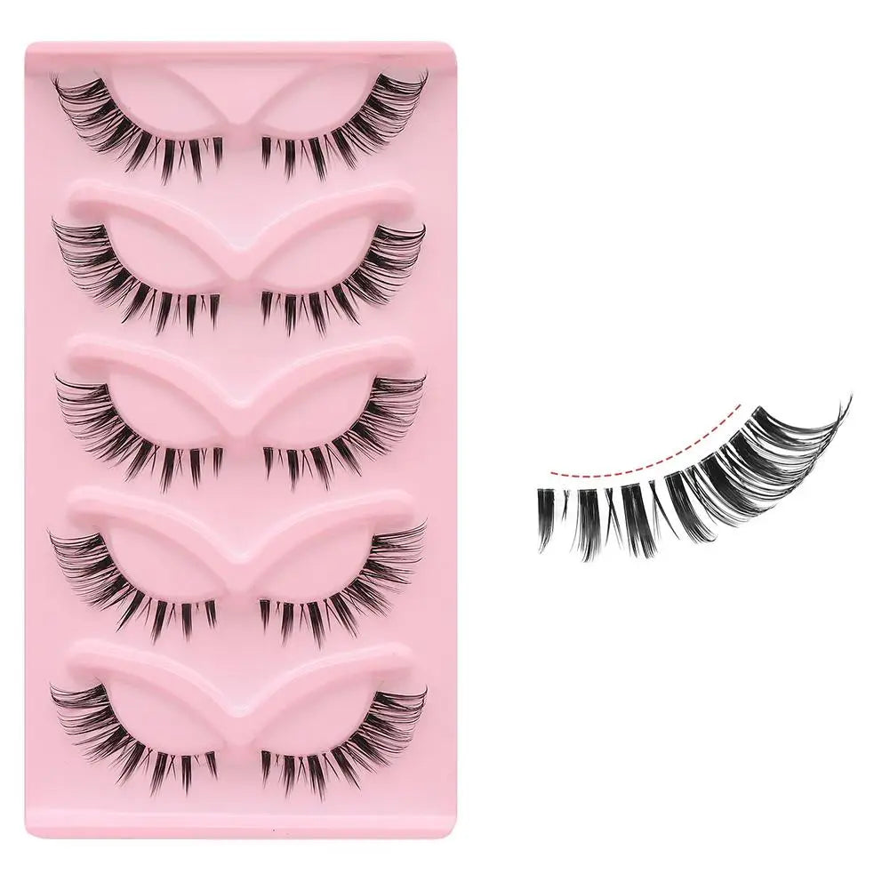 5 Pairs Faux Mink Wispy False Eyelashes – Fluffy Cat Eye Lashes