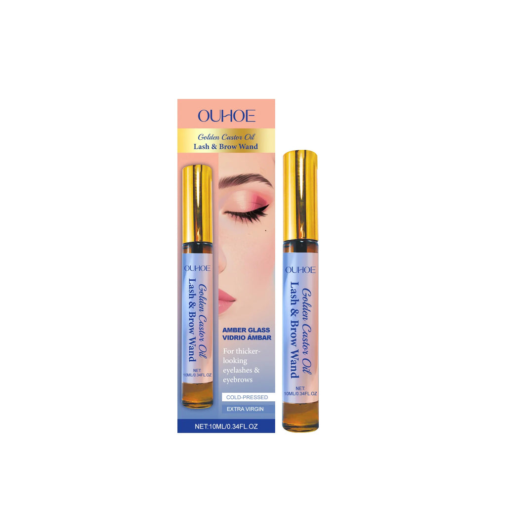 Castor Oil Essential Oil Eyelash Growth Serum Enhancer Longer Fuller Thicker Curling Lash Treatment Lift Lengthening Slender Oasis Select 10ml boxed