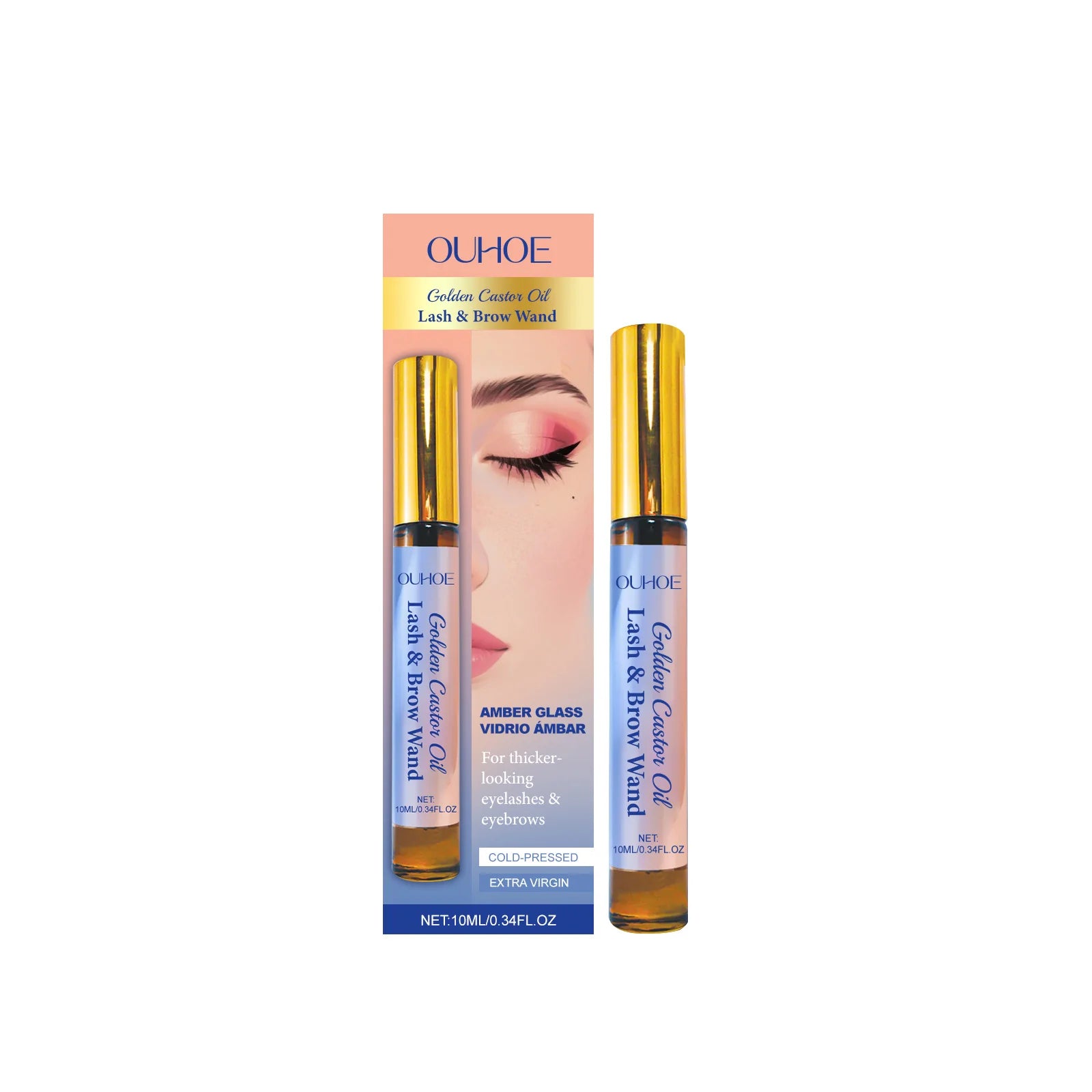 Castor Oil Essential Oil Eyelash Growth Serum Enhancer Longer Fuller Thicker Curling Lash Treatment Lift Lengthening Slender Oasis Select 10ml boxed