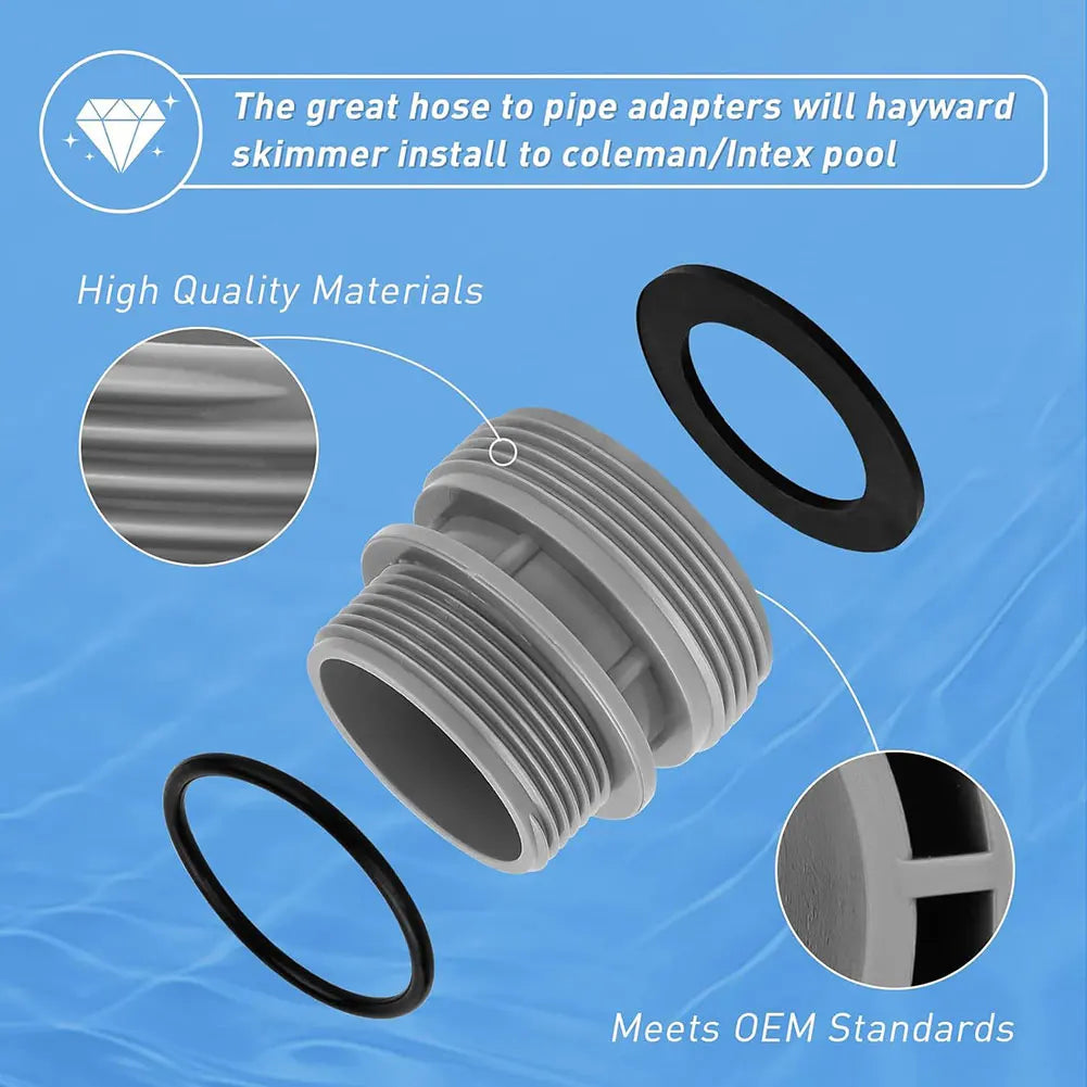 4 Pack Pool Pump Connector with Clamp Washer Pools Filter Pump Connector Pool Filter Pump Hose Adapter for Above Ground Pools Oasis Select