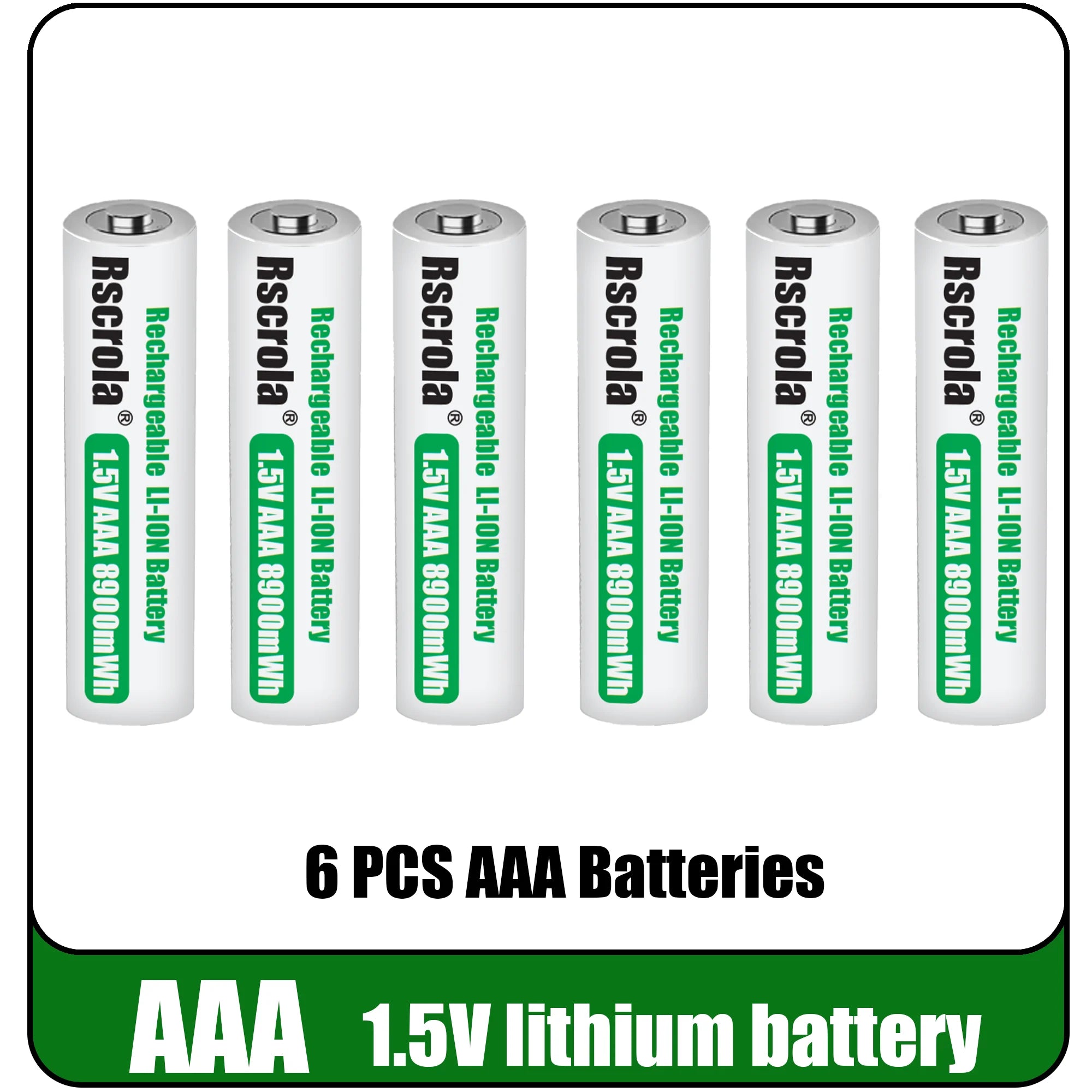 Universal Rechargeable 1.5V AAA 8900mWh Lithium ion Battery Fast charging with Charger for Camare Clock Mouse Fan Electric Toys Oasis Select 6 PCS Batteries 1.5V China Mainland