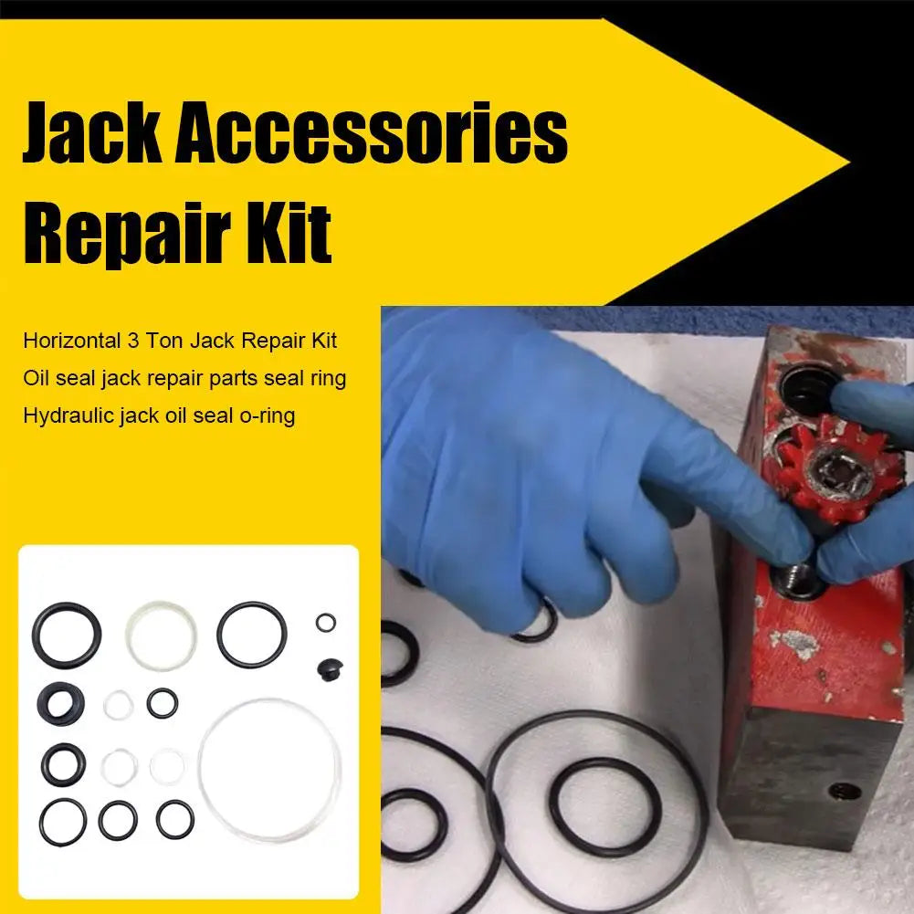 Hydraulic Jack Oil Seal Ring Kit Small O-Ring Horizontal 3 TON Repair Set Ball Link Rocker Jack Plunger Piston Oil Sealer Oasis Select