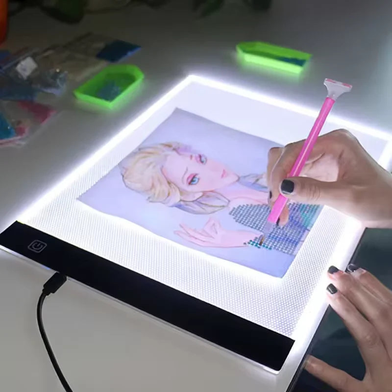A3/A4/A5 Three Level Dimmable Led Light Pad Drawing Board Pad Tracing Light Box Eye Protection Easier for Diamond Painting Oasis Select