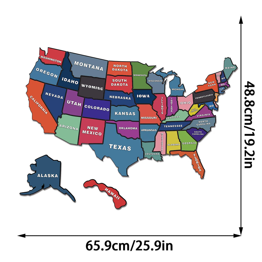 US States Culture Magnetic Puzzle Fridge Magnets American Travel Souvenir Map Jigsaw Refrigerator Stickers Oasis Select CT668