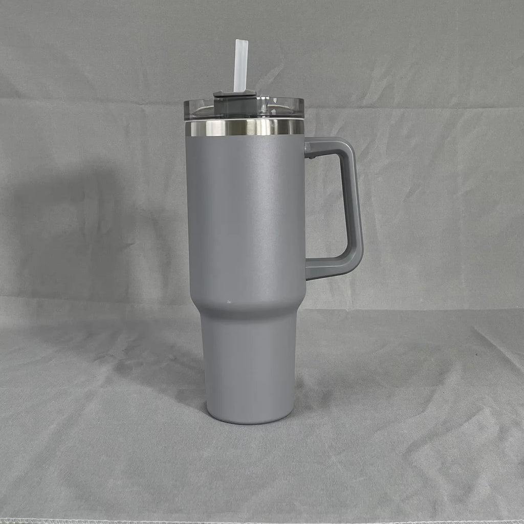 40oz Tumbler Vacuum Insulated Thermos Custom Travel Cup Stainless Steel Water Bottle Coffee Mugs With Handle Outdoor Drinkware Oasis Select grey 1-1.5L
