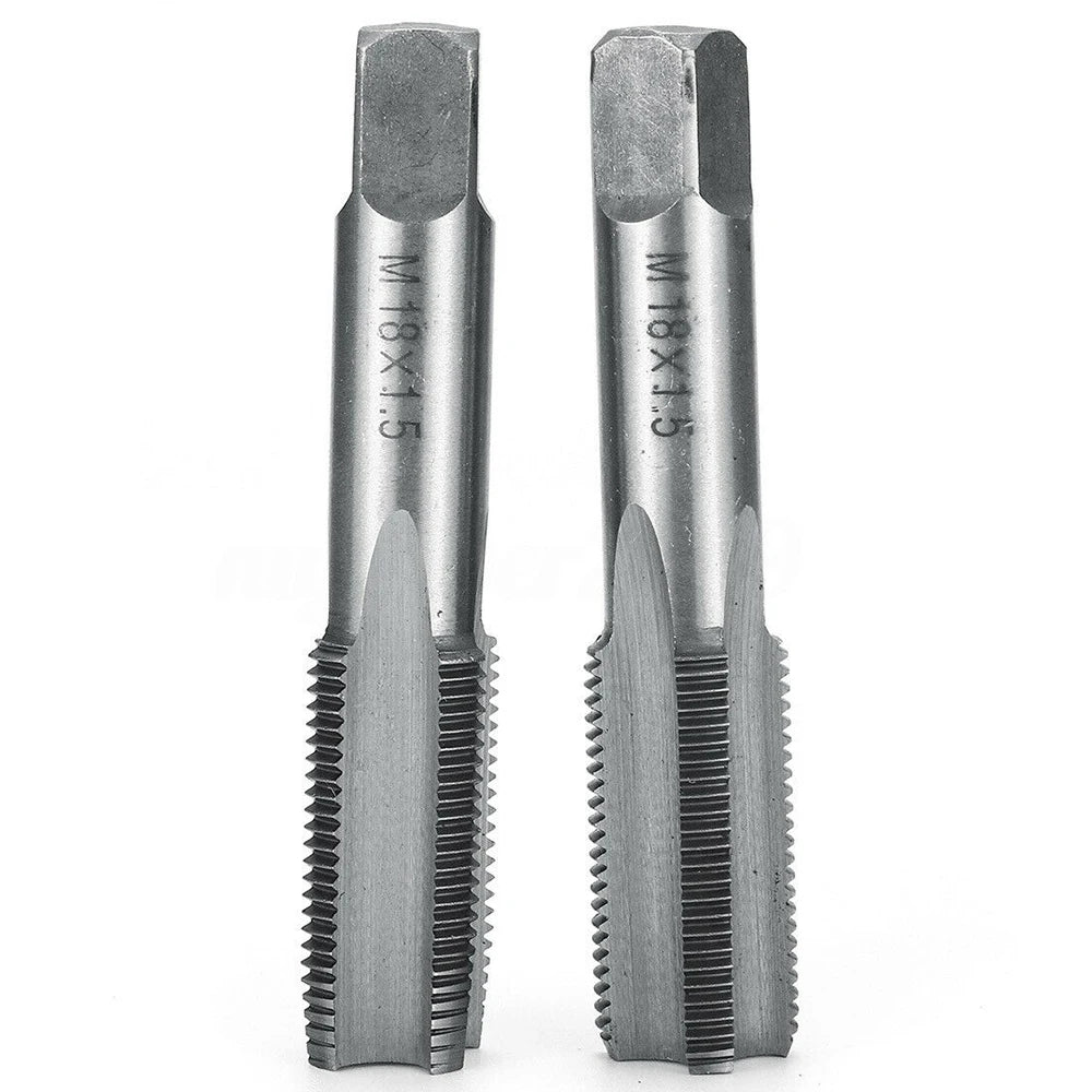 2Pcs Right Hand Thread Tap Straight Fluted Fine Threaded Metric Hand Tap M12 M14 M16 18 M20 1.5mm Hand Tools Oasis Select M18x1.5mm