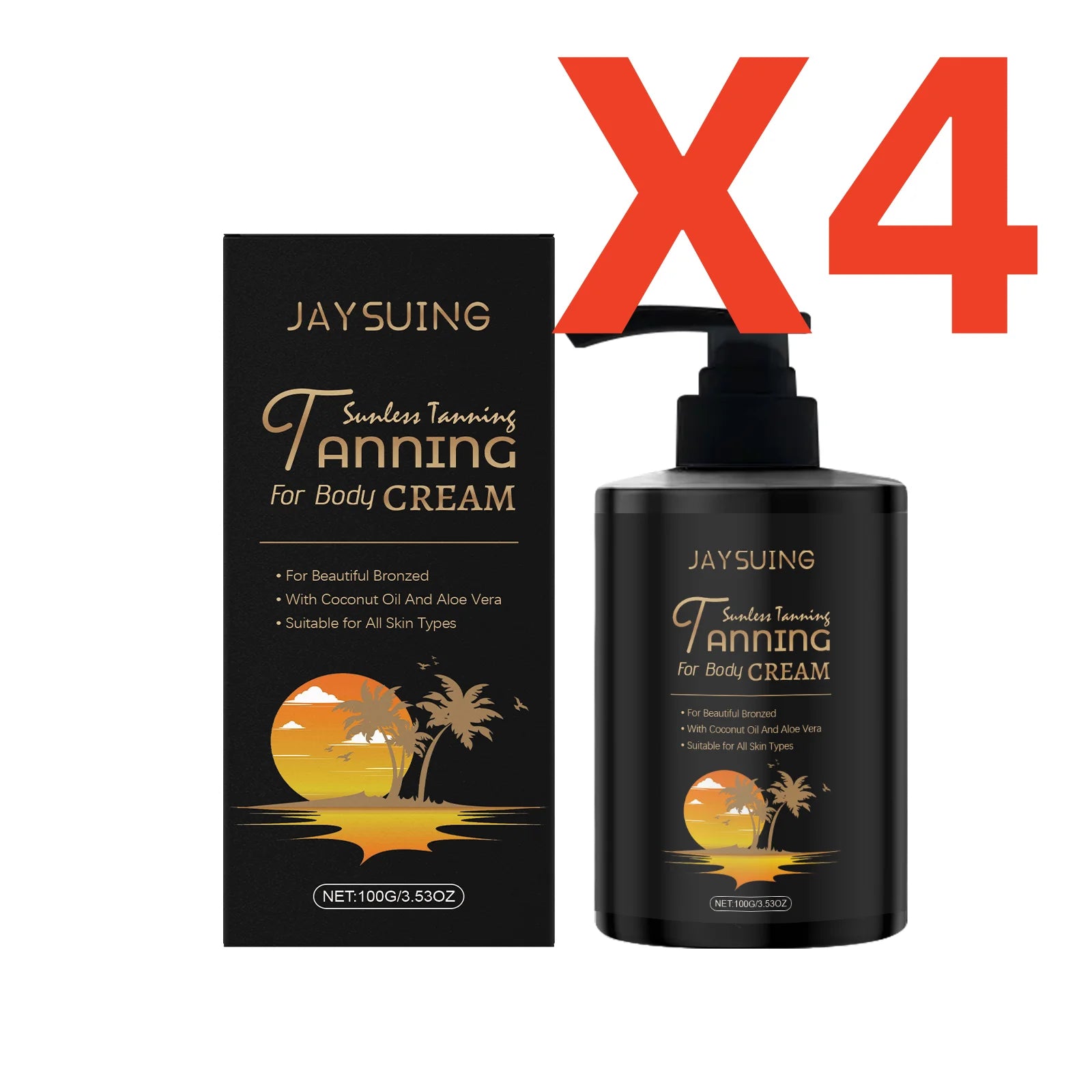 Moisturizing Tanning Cream Summer Sunless Self Tanner Body Face Repair Sun Damage Smooth Even out Skin Non-greasy Bronzer Lotion Oasis Select 400g boxed