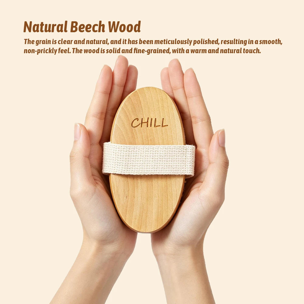 Boar Bristle Beard & Body Brush – Wooden Handle Men's Grooming Beard Grooming Brush Oasis Select