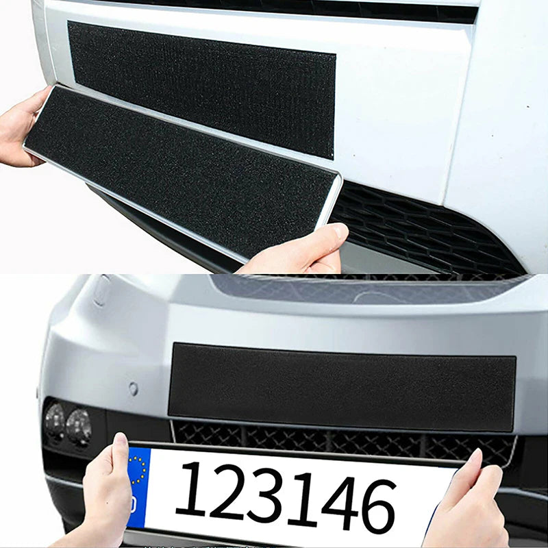 2Pcs/Set Adhesive License Plate Holder Frameless Black Weather-proof Number Plate Holder for Vehicles/Car/SUV Accessories Oasis Select one size
