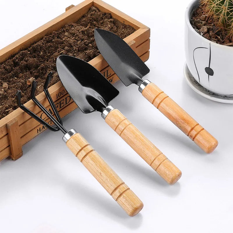 3PC/1Set Mini Gardening Tools Portable Shovel With Handles For Garden Plants Flower Pot Vegetables Digging Weeding Indoor Oasis Select