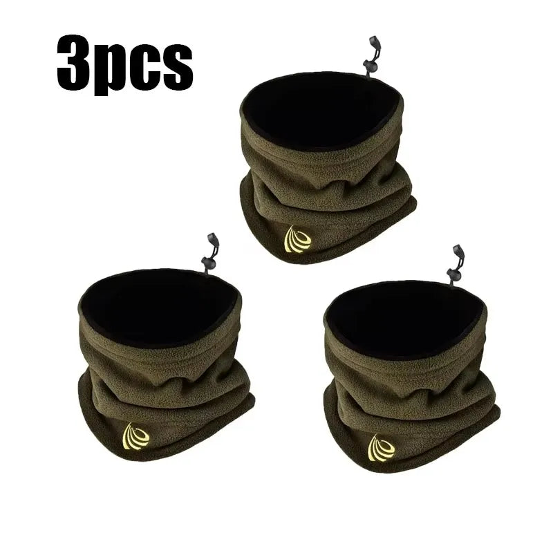 2/3pcs Winter Camping Fleece Neck Gaiter Ski Tube Scarf Snowboard Half Face Mask Face Cover For Men & Women Outdoor Cold Oasis Select 3pcs-green