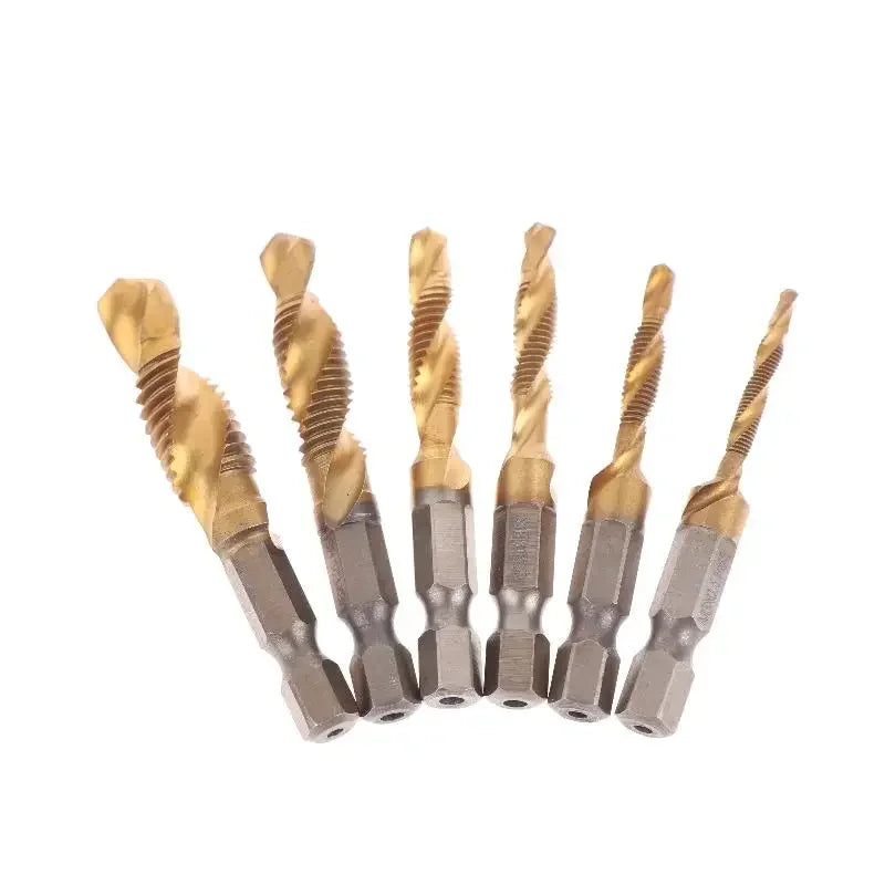 M3 M4 M5 M6 M8 M10 Hand Tools Hex Shank Titanium Plated HSS Screw Thread Metric Tap Drill Bits Screw Machine Compound Tap Oasis Select