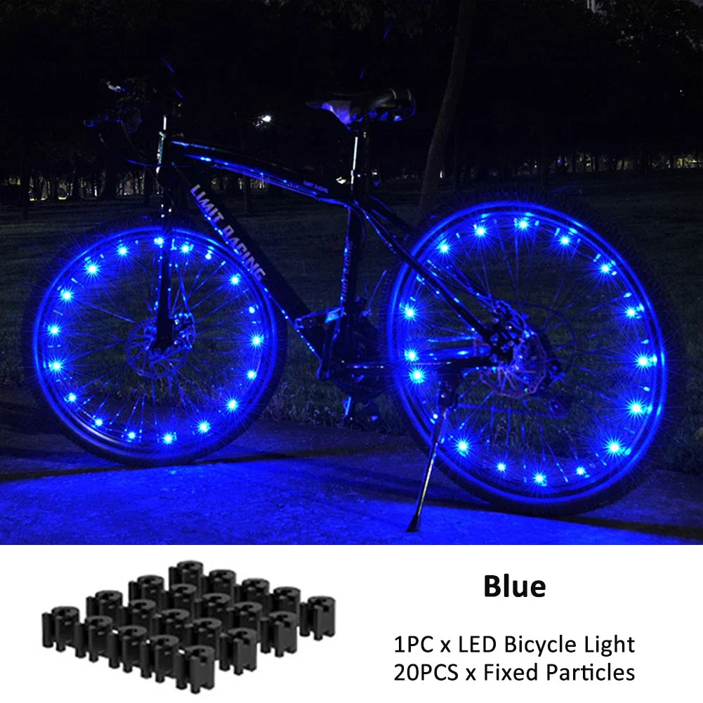 Bicycle Wheel LED Lights Mountain Bike Frame Decoration Lights Bicycle Spoke Lamp Night Riding Wheel Lamps Valve Lamp Oasis Select Blue
