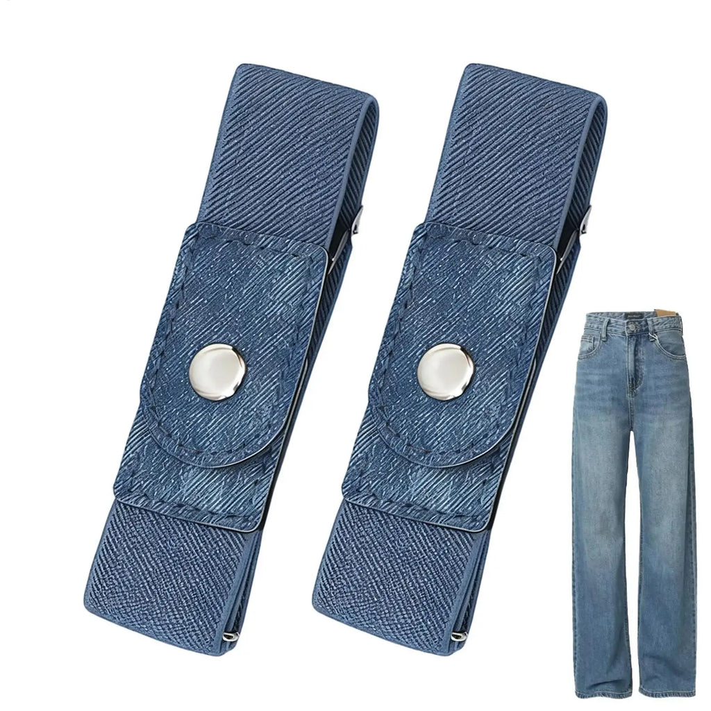 No Buckle Belt Women 1 Pair Elastic Adjustable Strap Buckleless Belt No Buckle Elastic Belt for Women Men Unisex Stretch Belt Oasis Select