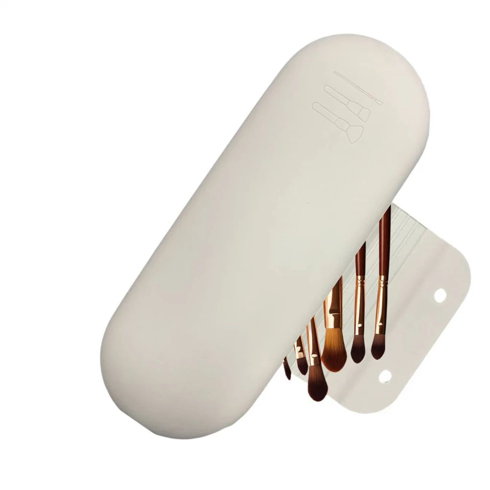 1 pc Silicone Makeup Brush Soft Portable Cosmetic Face Brushes Large Capacity Makeup Brush Bag Washable Makeup Pouch Holder Case Oasis Select