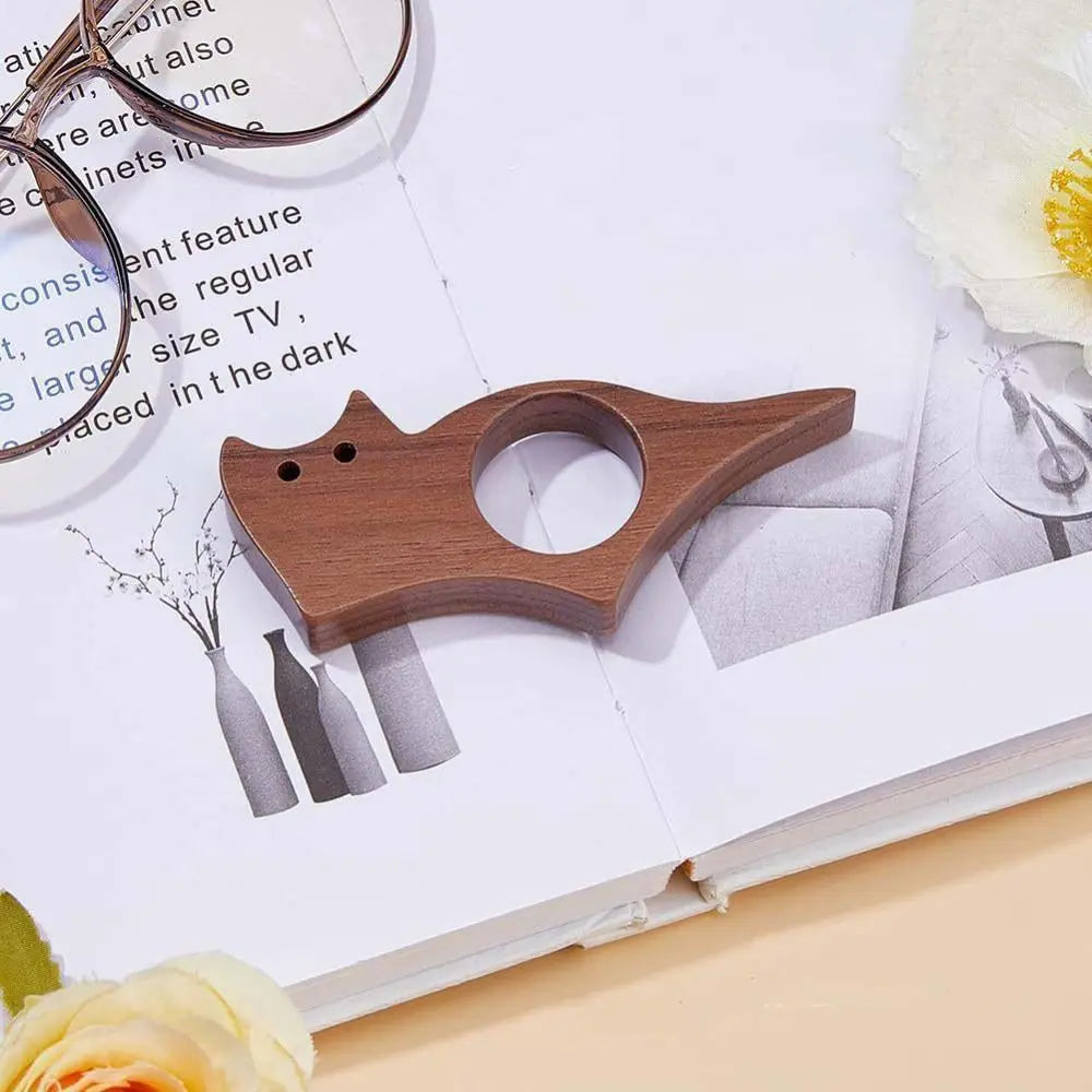 Wooden Material Wooden Thumb Bookmark Anti-Slip Design Cat Shape Reading Thumb Tools Handmade Dog Shape Pages Guide Marker Oasis Select