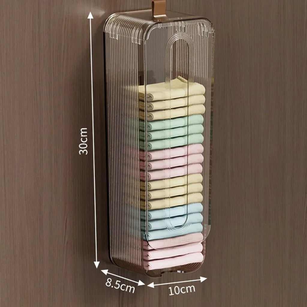 2PCS/1PC-Hanging Closet Organizer for Underwear Socks Panties Space Saving Storage Container Oasis Select Transparent Grey