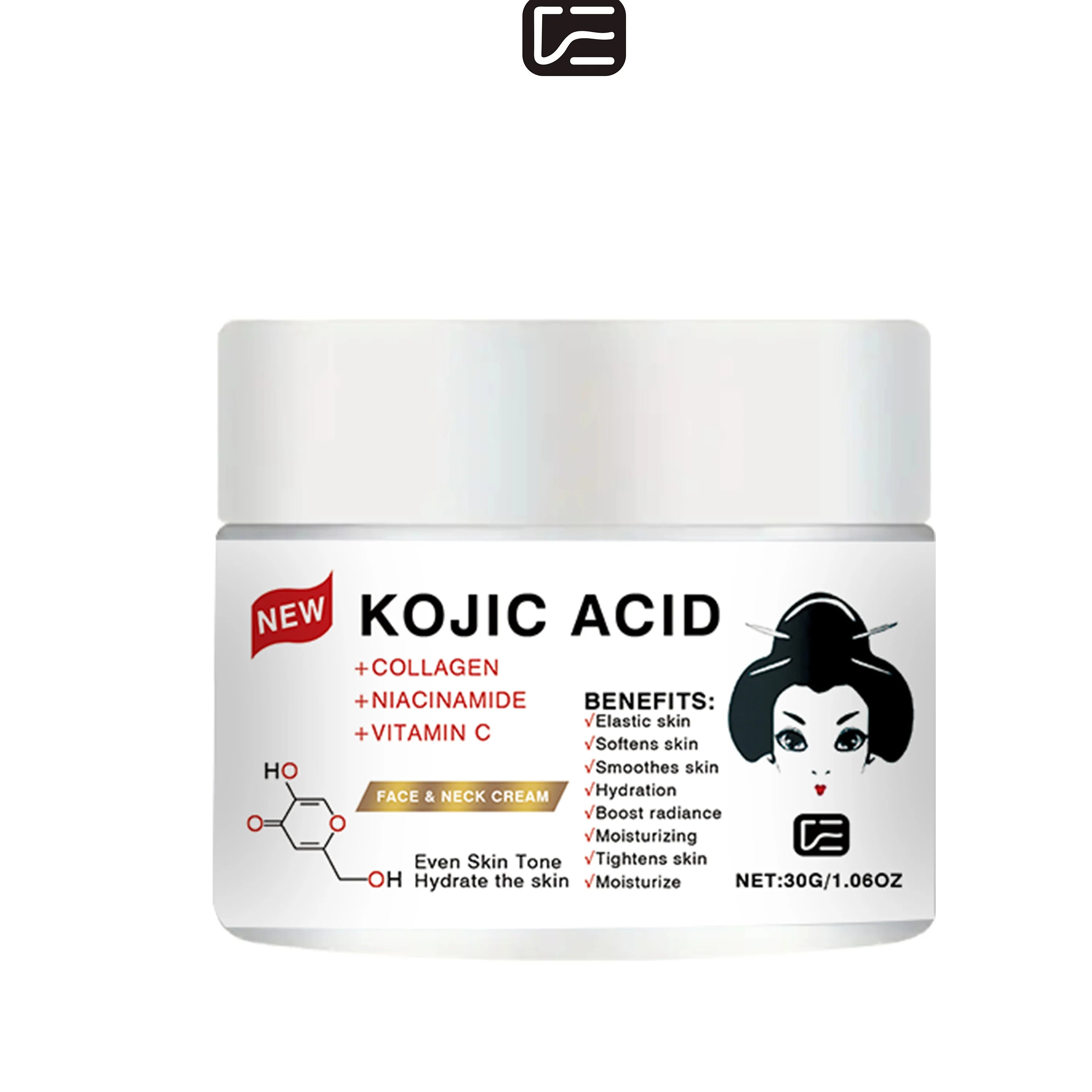 Kojic Acid Face & Neck Cream – Hydrating, Firming, All Skin