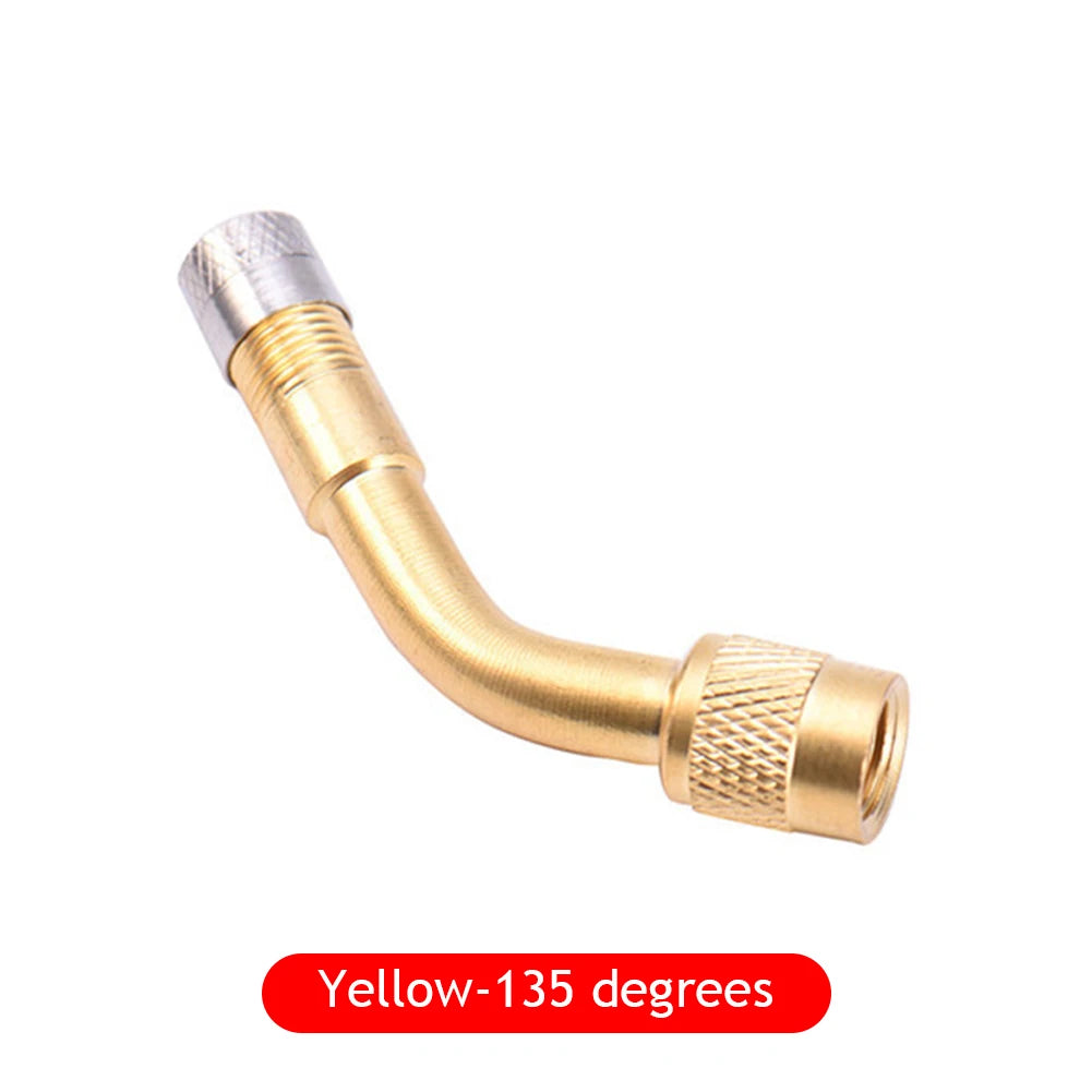 Motorcycle 45 90 135 Degree Angle Bent Valve Adaptor Tyre Tube Valve Extension Adapter for Truck Car Moto Bike Motorcycle Oasis Select 135 degree-Gold