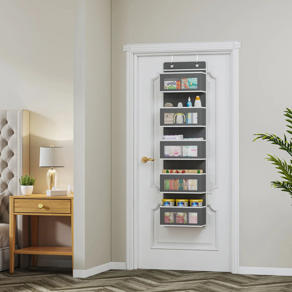 5-Shelf Hanging Storage Organizer - Behind Door, Anti-Tilt, 5 Large Capacity Pockets, Suitable for Bedroom, Bathroom Oasis Select