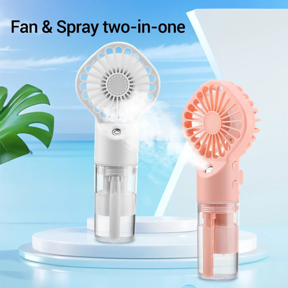 Portable Misting Fan 4-Speed USB-C Rechargeable – 800mAh
