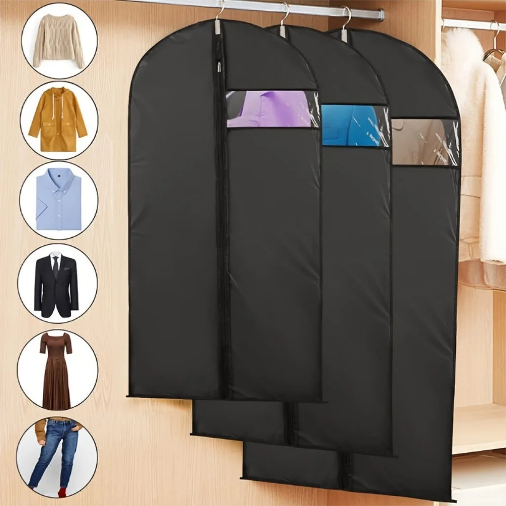 Garment Bags with Clear Window, Heavy Duty Suit Cover Protectors, Unfinished Finish, for Travel & Storage Clothing Dust Cover Oasis Select