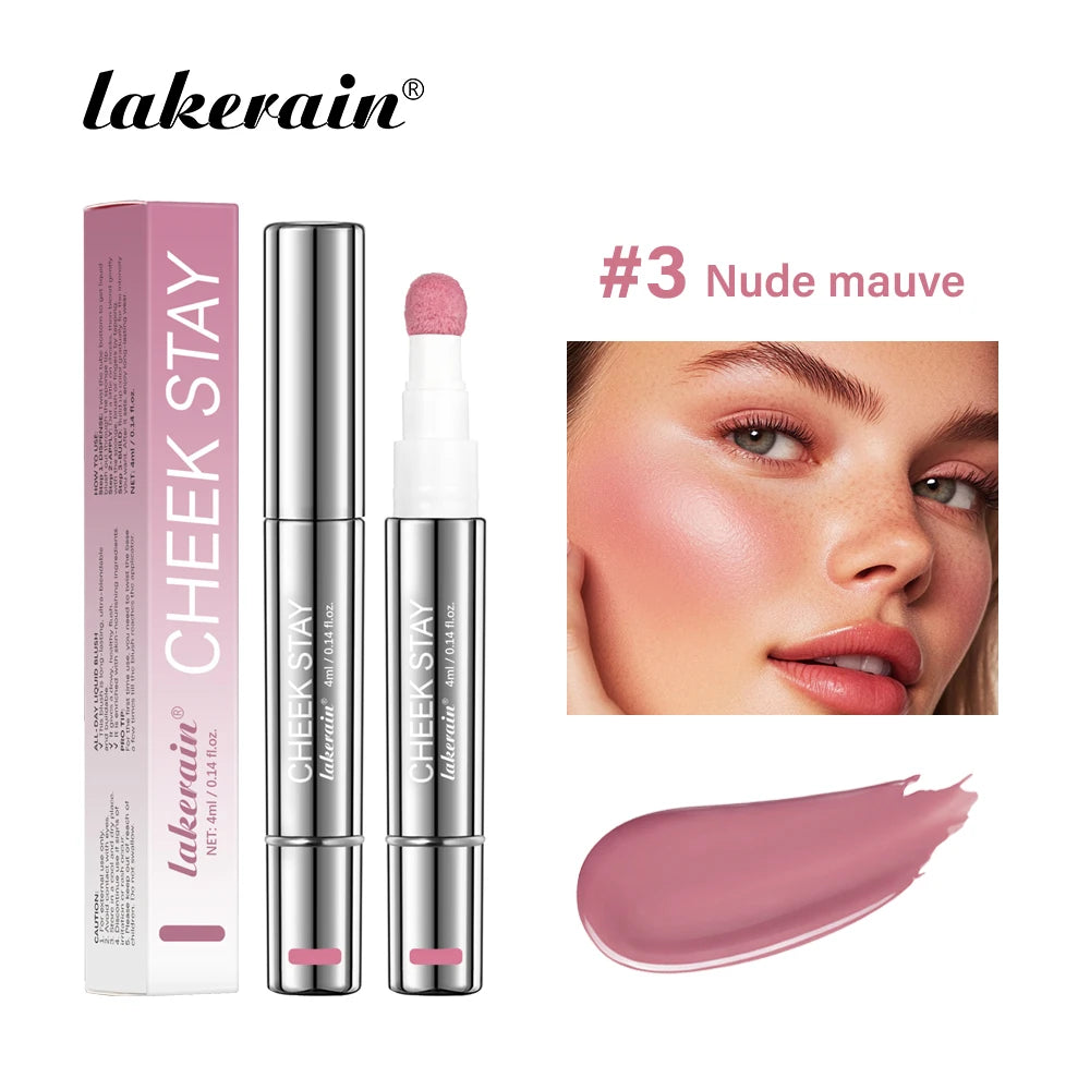 6 Colors Liquid Sponge Cheek Blusher Face Highlighter Long Lasting Natural Skin Tint Face Blush Sponge Wand For Cheek Makeup Oasis Select 03 nude mauve