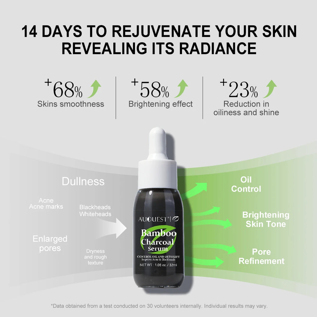 AUQUEST Bamboo Charcoal Serum Oil Control Nourishing Remover Enlarged Pore Face Serum Brightening Skin Care Beauty Health Oasis Select