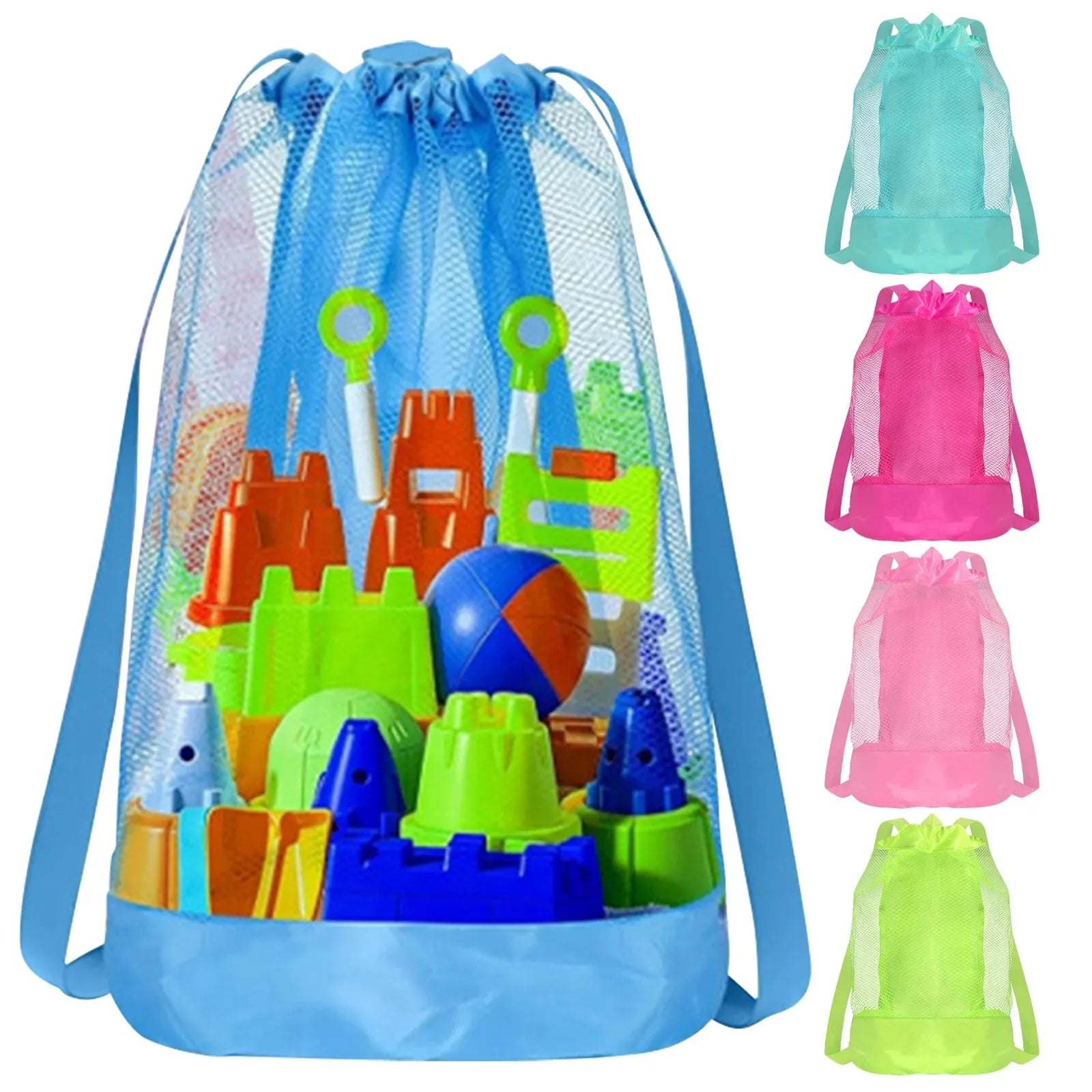 Extra-Large Sand-Resistant Drawstring Beach Backpack - Kids Pool Toys Storage Bag for Shell Collecting, Travel & Fitness Oasis Select