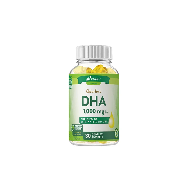 Bcuelov High Potency DHA Capsules – Brain & Cognitive Support DHA Brain Supplement Oasis Select 30capsule-A bottle