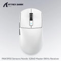 Attack Shark R6 Gaming Mouse 38g Ultra-Light, PAW3950 8K Return Rate Wireless, Nordic 52840, 24000DPI, Tri-Mode Oasis Select ATS-R6 White
