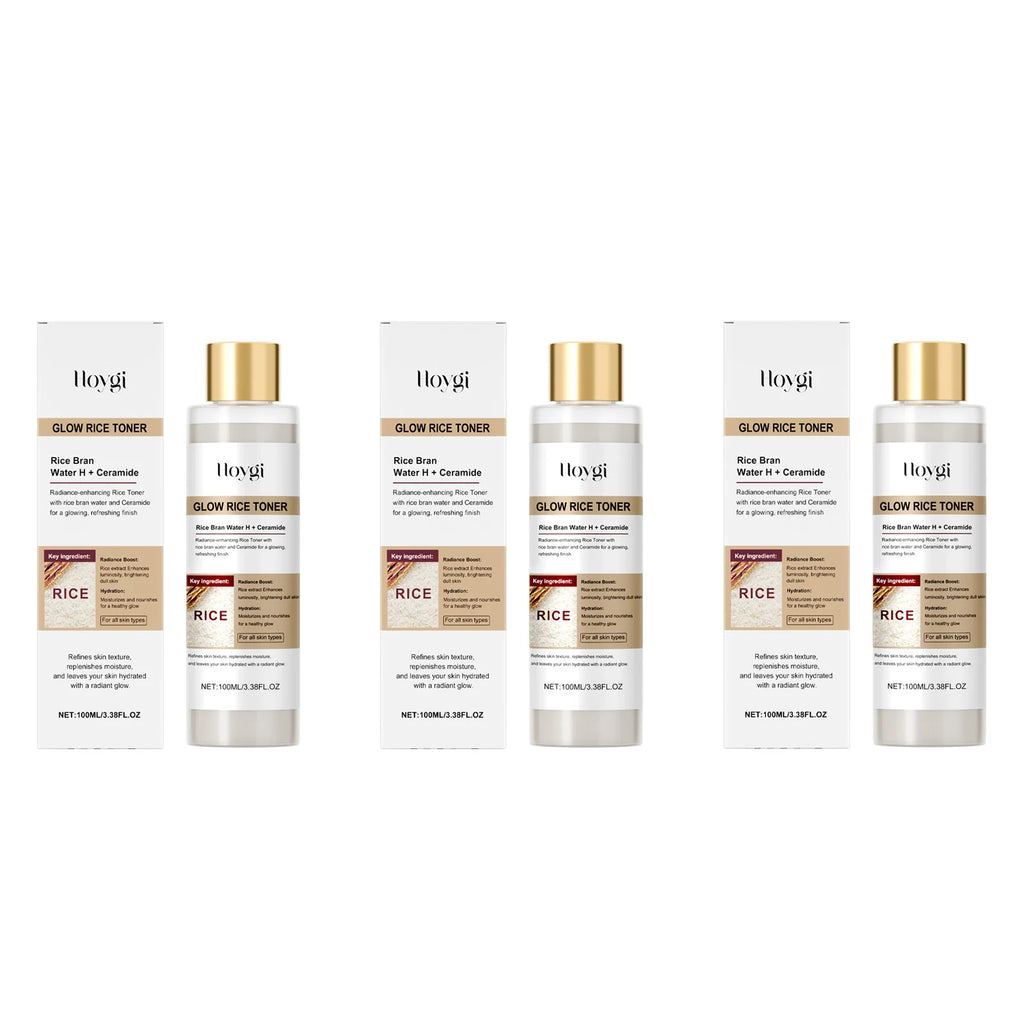 Hoygi Glow Rice Toner – Brightening, Hydrating & Pore Refining Brightening Face Toner Oasis Select 3 x 100ml Boxed