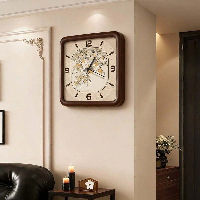 No Drill Wall Clock 2025 New Design Creative Silent 3D High End Vintage Wall Mounted Clock for Living Room and Dining Room Oasis Select