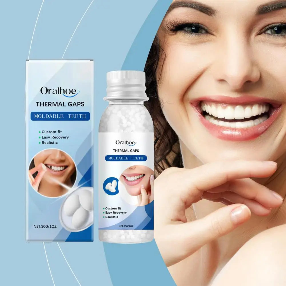 30g Fake Teeth Repair Dental Adhesive, Thermal Forming False Teeth,Reusable Super Strong Non-Toxic Dental Solution (1 Bottle) Oasis Select