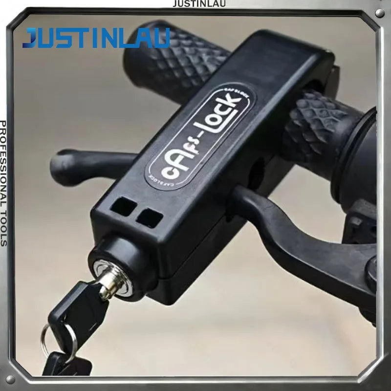 JUSTINLAU Motorcycle Handlebar Lock Anti Theft Brake Throttle Lock Universal for Scooter ATV Bike Motorbike Safety Protection Oasis Select