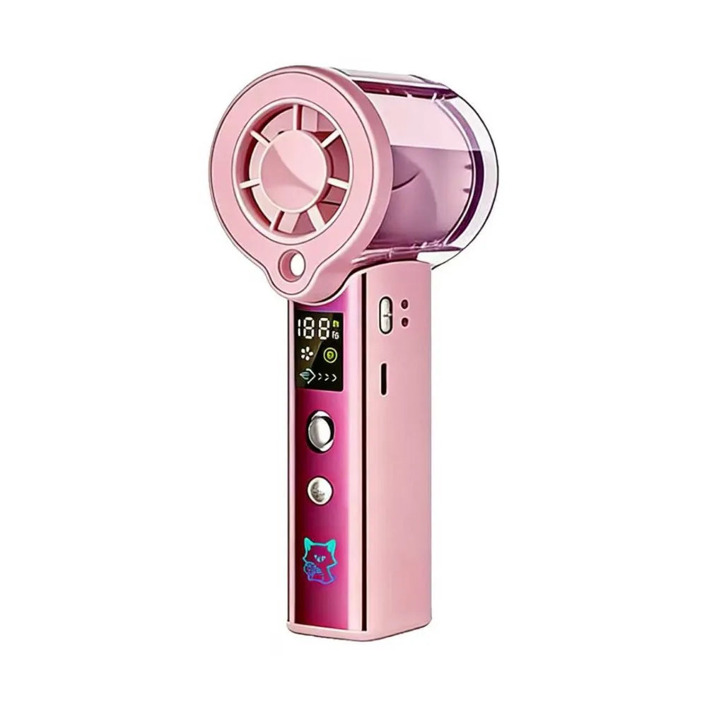 3000 MAh Rechargeable Spray Handheld Fan Cool Laser Graffiti Portable Water Replenishing Spray Fan 100 Speed For Home Outdoor Oasis Select Pink