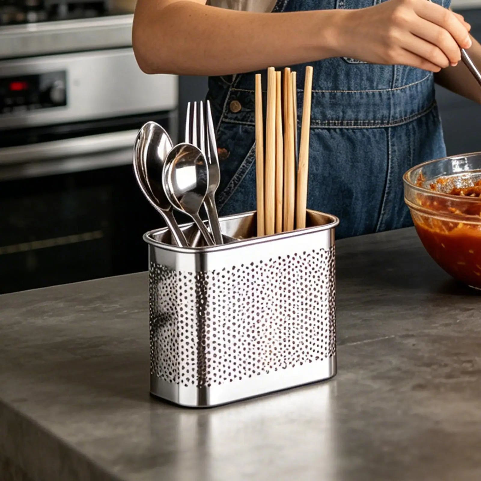 Metal Utensil Holder Portable Drying Metal Holder with Hook Utensil Drying Rack for Kitchen Sinks Counter Home House Indoor Oasis Select
