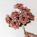 7 Head Artificial Diamond Rose Artificial Flowers Wedding Living Room Decoration Road Guide Rose Bouquet Artificial Flowers Oasis Select coffee